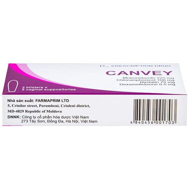 Thuốc đặt Canvey điều trị nhiễm khuẩn âm đạo, viêm âm đạo (2 vỉ x 5 viên)