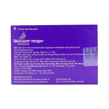 Thuốc Nexium Mups 40mg điều trị trào ngược dạ dày (2 vỉ x 7 viên)