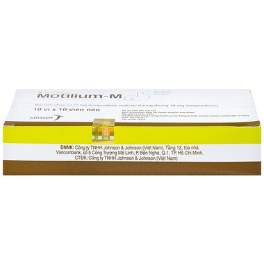 Thuốc Motilium-M 10mg Janssen điều trị nôn, buồn nôn (10 vỉ x 10 viên)