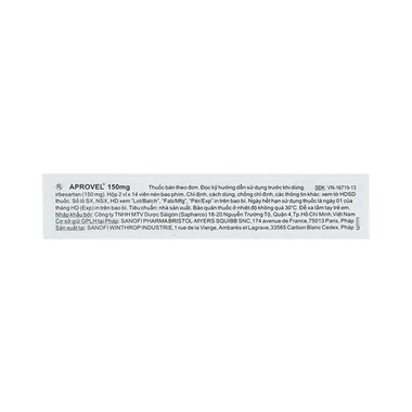 Thuốc Aprovel 150mg Sanofi điều trị tăng huyết áp (2 vỉ x 14 viên)