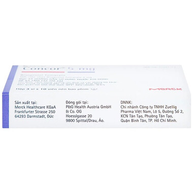 Thuốc Concor 5mg Merck điều trị tăng huyết áp (3 vỉ x 10 viên)