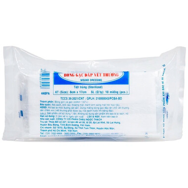 Bông gạc Bảo Thạch 8cm x 17cm (10 miếng)