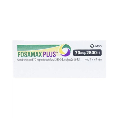 Thuốc Fosamax Plus 70mg/2800IU điều trị và phòng loãng xương (1 vỉ x 4 viên)