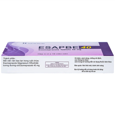 Thuốc Esapbe 40mg điều trị trào ngược dạ dày (3 vỉ x 10 viên)