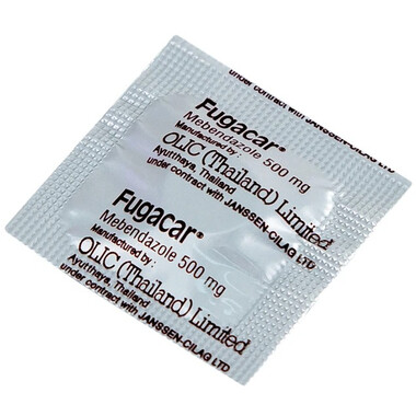Thuốc Fugacar (500mg) hương socola điều trị nhiễm một hay nhiều loại giun đường ruột (1 viên)