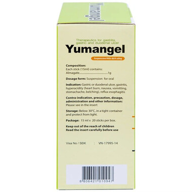 Thuốc Yumangel Yuhan giúp trung hòa acid bảo vệ niêm mạc dạ dày.( hộp 20 gói x 15ml)