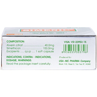 Thuốc Simenic trị đầy hơi, khó tiêu, đau do co thắt cơ trơn (3 vỉ x 10 viên)