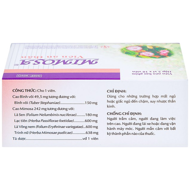 Thuốc an thần Mimosa OPC giúp dễ ngủ, ngủ sâu, ngon giấc (5 vỉ x 10 viên)