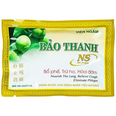 Viên ngậm Bảo Thanh bổ phế, trừ ho, hoá đờm (20 vỉ x 5 viên)