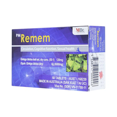 Thuốc Remem 120mg Probiotec hỗ trợ tăng cường tuần hoàn máu não (4 vỉ x 15 viên)