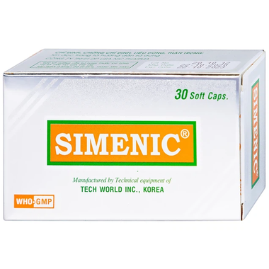Thuốc Simenic trị đầy hơi, khó tiêu, đau do co thắt cơ trơn (3 vỉ x 10 viên)