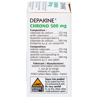 Thuốc Depakine 500mg trị các thể động kinh, trị và dự phòng hưng cảm (30 viên)