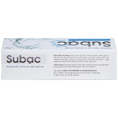 Gel SUBẠC làm sạch da, kháng khuẩn, tái tạo da, ngăn ngừa sẹo (25g)