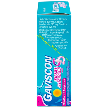 Thuốc Gaviscon Dual Action Reckitt Benckiser điều trị ợ nóng, khó tiêu, trào ngược dạ dày thực quản (hộp 24 gói x 10ml)