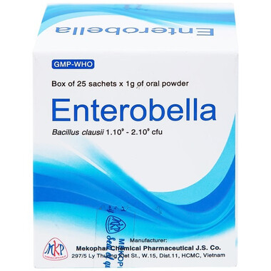Thuốc Enterobella dự phòng và điều trị rối loạn vi khuẩn đường ruột (hộp 25 gói x 1g)