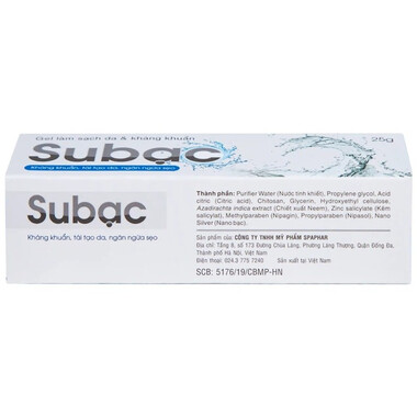 Gel SUBẠC làm sạch da, kháng khuẩn, tái tạo da, ngăn ngừa sẹo (25g)