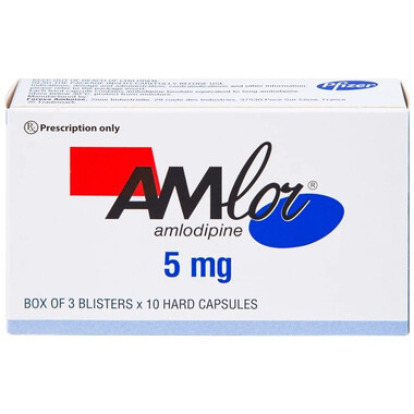 Thuốc Amlor 5mg Pfizer điều trị tăng huyết áp, thiếu máu cơ tim (3 vỉ x 10 viên)