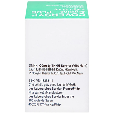 Thuốc Coversyl Plus 5mg/1.25mg Servier điều trị tăng huyết áp (30 viên)