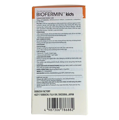 Thực phẩm bảo vệ sức khỏe Biofermin™ kids bổ sung lợi khuẩn, hỗ trợ tăng cường tiêu hoá (Hộp 30 gói)