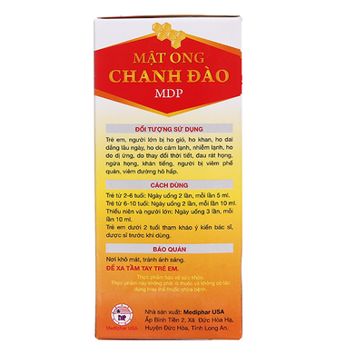 Thực phẩm bảo vệ sức khỏe Mật Ong Chanh Đào MDP (120ml)