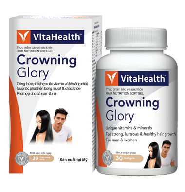 Thực phẩm bảo vệ sức khỏe VitaHealth Crowning Glory giúp tóc bóng mượt và chắc khỏe (30 viên)