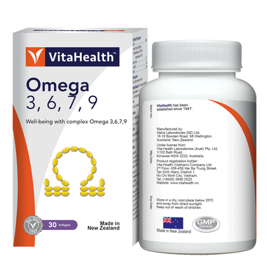 Viên uống VitaHealth Omega 3,6,7,9 bổ mắt, ngừa xơ vữa động mạch hộp (30 viên)