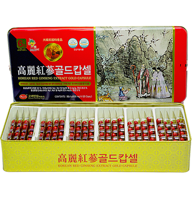 Thực phẩm bảo vệ sức khoẻ VIÊN HỒNG SÂM GOLD HÀN QUỐC - KOREAN RED GINSENG EXTRACT GOLD CAPSULE  (hộp x 120 viên)