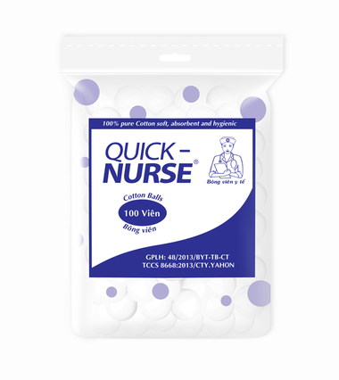 Bông y tế Quick Nurse dùng trong y tế và chăm sóc cá nhân (100 viên)Bông y tế Quick Nurse dùng trong y tế và chăm sóc cá nhân (100 viên)