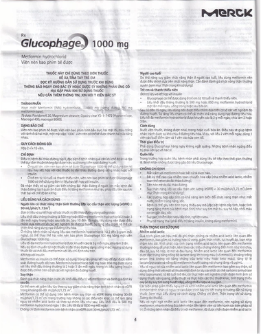 Thuốc Glucophage 1000mg Merck điều trị đái tháo đường type 2 (30 viên)