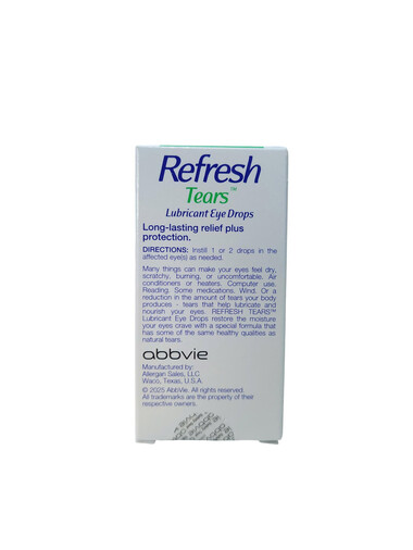 Thuốc nhỏ mắt Refresh Tears hỗ trợ làm dịu nhất thời cảm giác nóng rát, khó chịu (15ml)