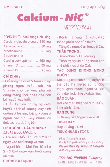 Thuốc Calcium NIC Extra bổ sung canxi và vitamin