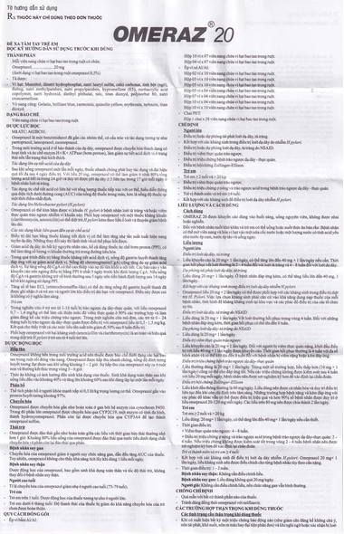 Viên nang Omeraz 20 Boston điều trị và dự phòng tái phát loét dạ dày, tá tràng (5 vỉ x 4 viên)