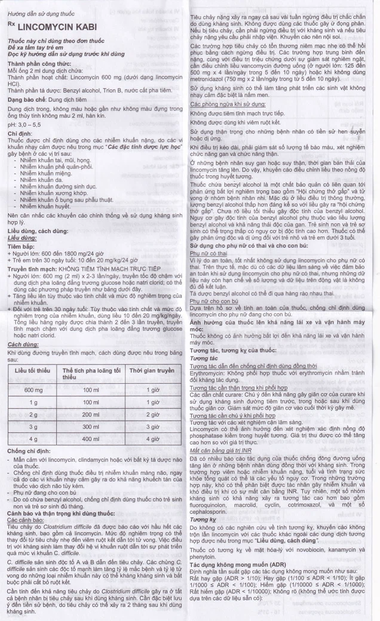 Thuốc tiêm Lincomycin Kabi điều trị nhiễm khuẩn nặng (50 ống x 2ml)