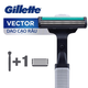 Dao Cạo Râu Gillette Vector Hai Lưỡi Kép (1 Cán + 1 Lưỡi) Vector Men's Razor