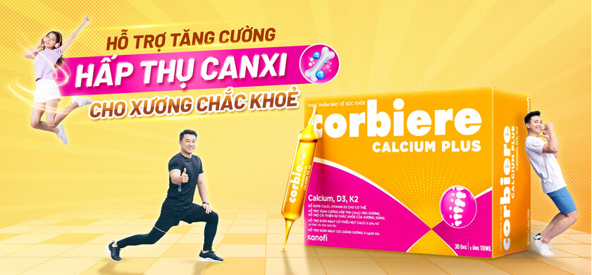 Dung dịch uống Calcium Corbière Extra trị loãng xương, còi xương (30 ống x 10ml)