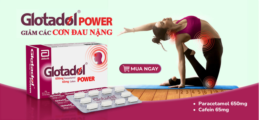 Thuốc Glotadol Power giảm các cơn đau nặng, hạ sốt (10 vỉ x 10 viên)