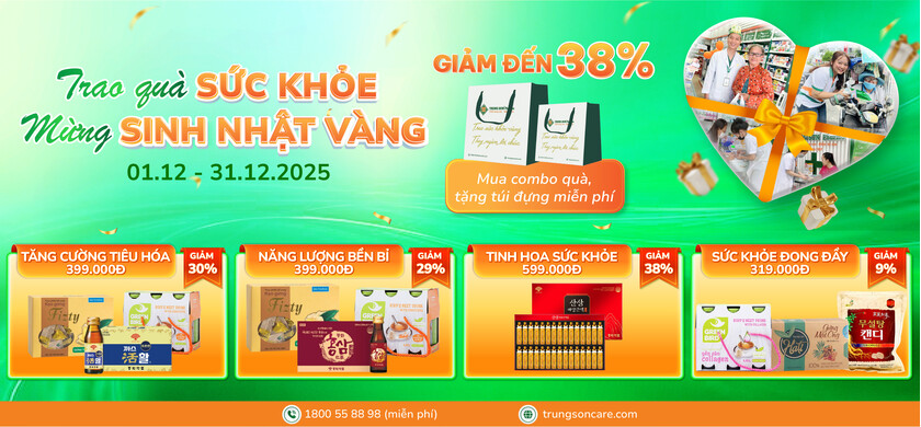 Trao quà sức khoẻ - mừng sinh nhật vàng